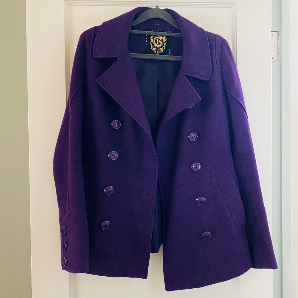 ✨SOLD✨G By Guess XS Hooded Peacoat in Purple